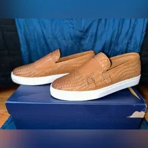 Kyler Cognac Woven Leather Monk Strap Sneakers Men main image 4